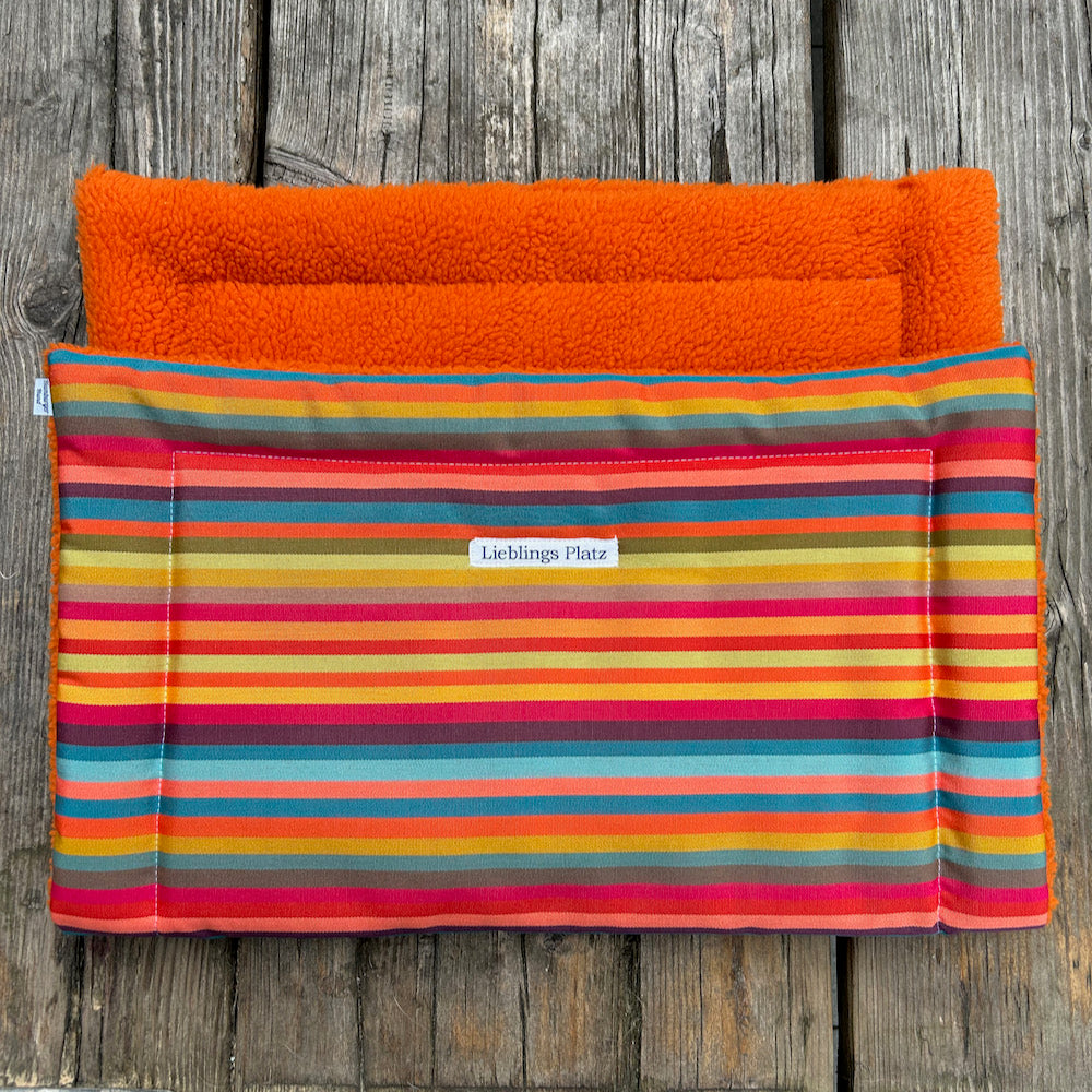 Hunde-Outdoordecke Streifen mit Orange