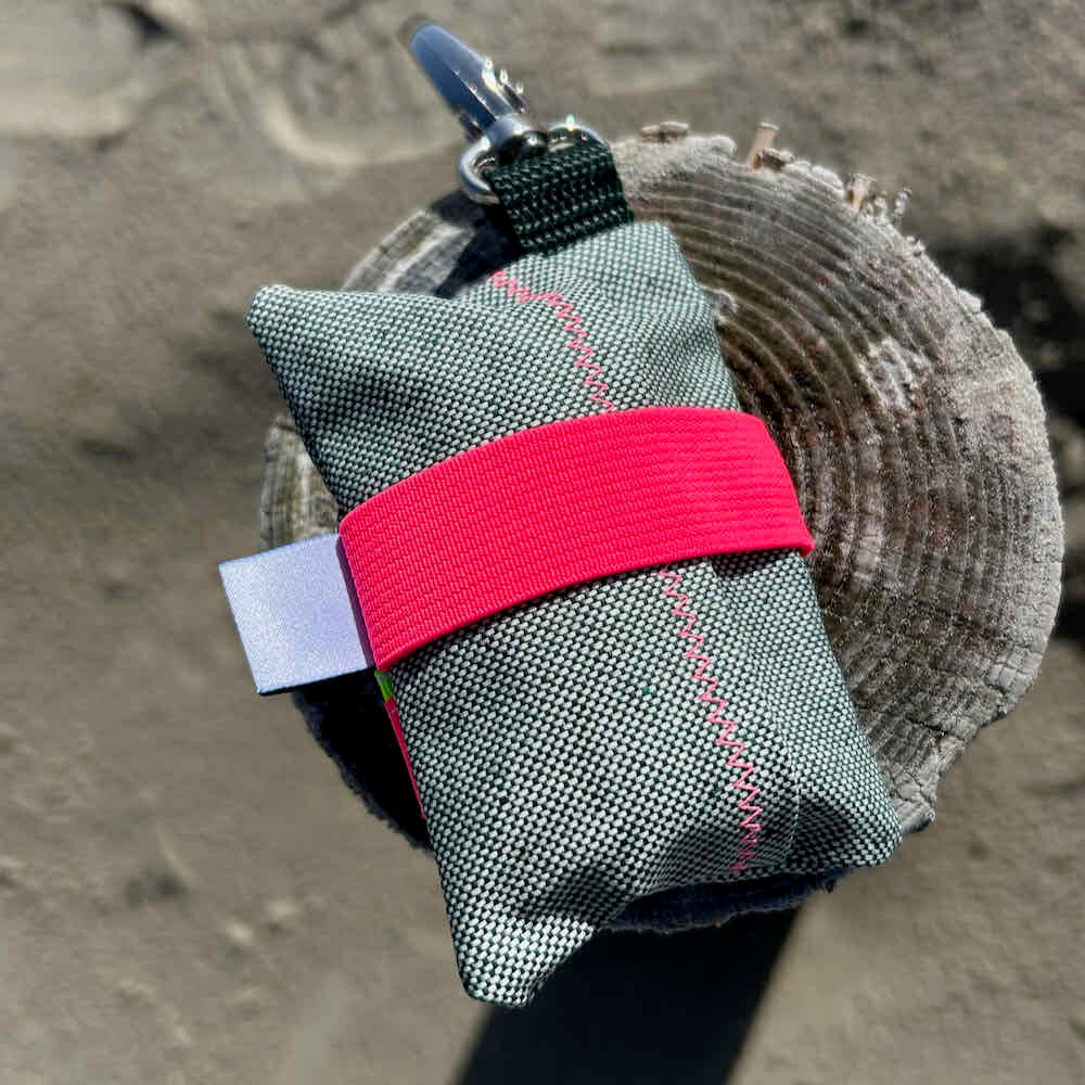 Gassibeutel-Täschchen grün mit neon pink und grün