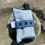 Gassibeutel-Täschchen hellblau mit pink und grün