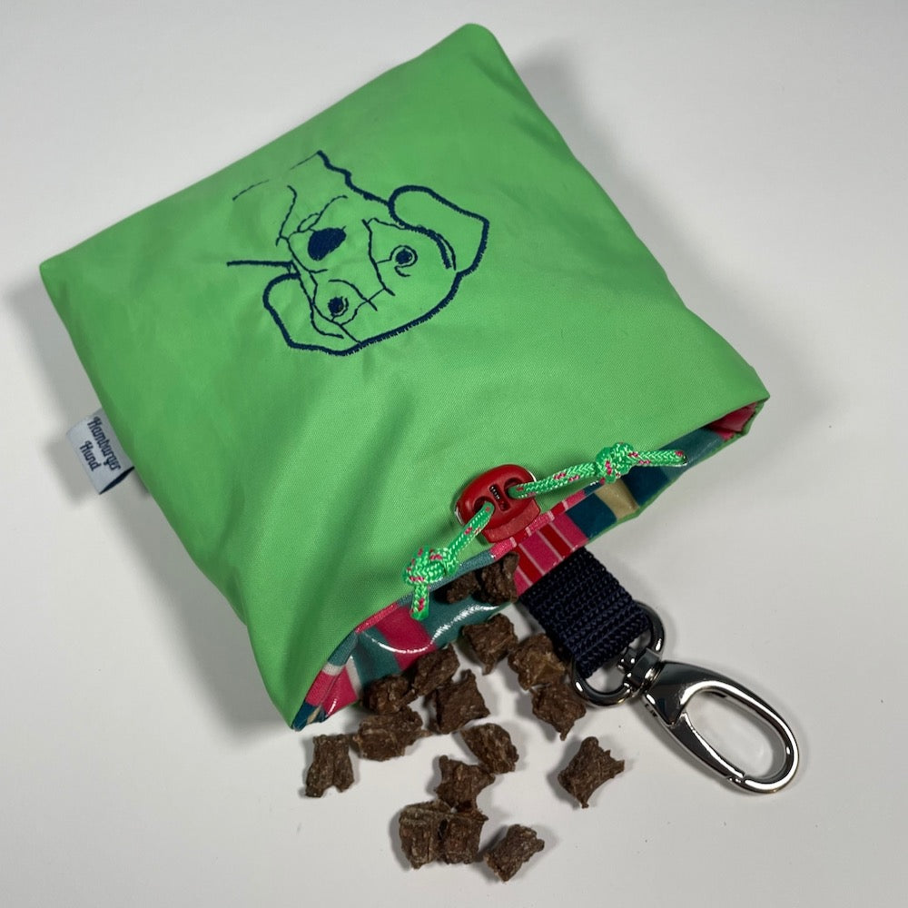 Hunde-Leckerlibeutel "Hund" mit Karabiner, Segeltuch