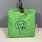 Hunde-Leckerlibeutel "Hund" mit Karabiner, Segeltuch