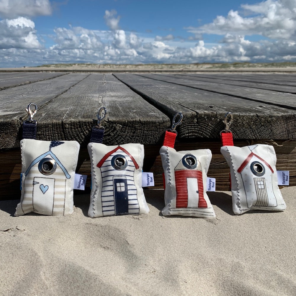 Hundekot-Tütchen-Täschchen "Strand", Segeltuch weiß