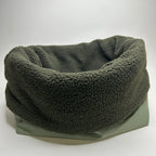 Handgefertigter Kuschelsack für Hunde, Canvas grün