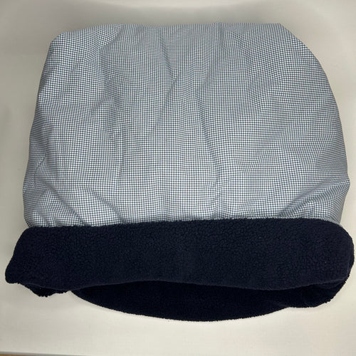 Handgefertigter Kuschelsack für Hunde, jeansblau kariert
