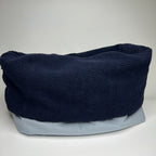 Handgefertigter Kuschelsack für Hunde, jeansblau kariert