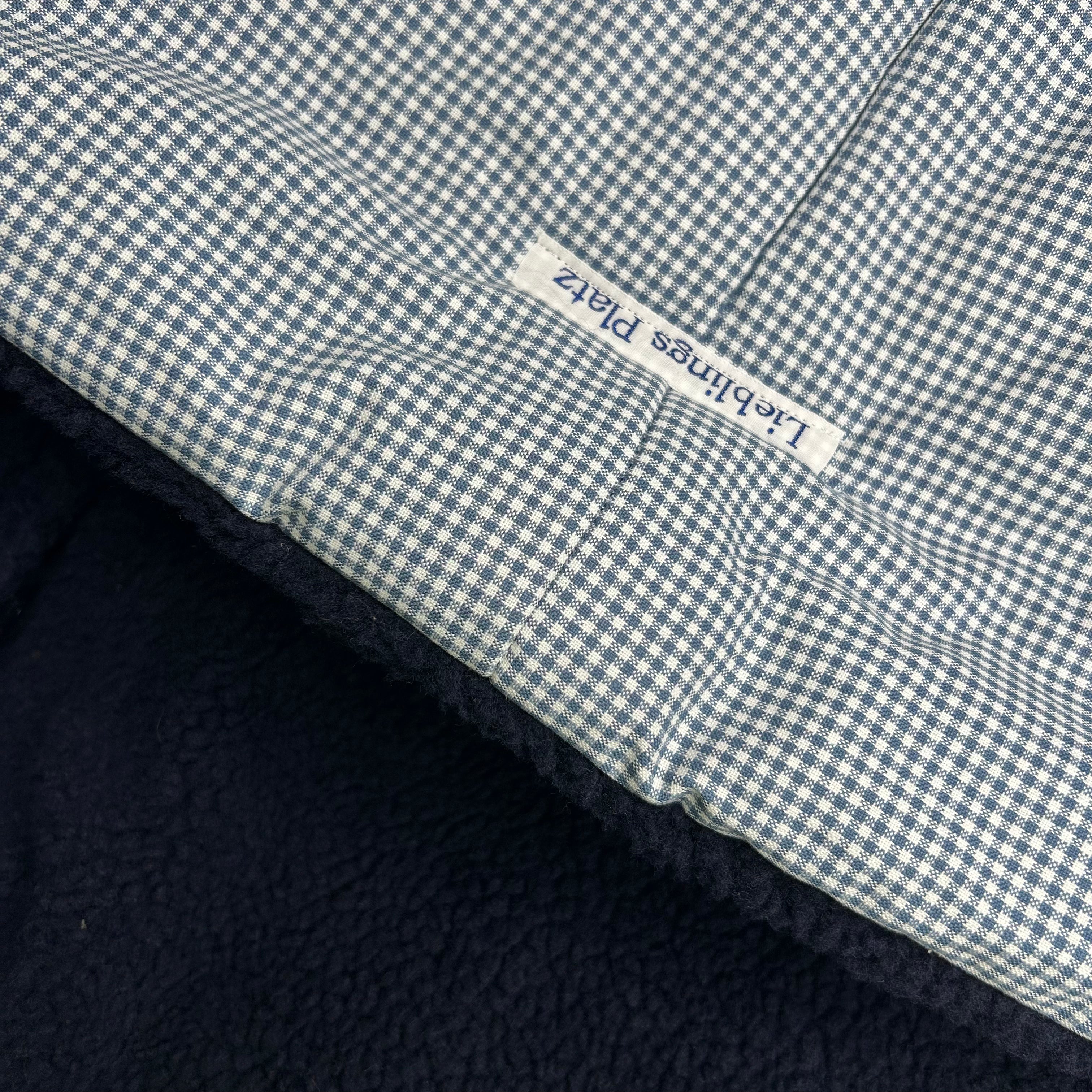 Handgefertigter Kuschelsack für Hunde, jeansblau kariert