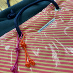 Hunde-Outdoor- Decke  mit Taugriff - orange / pink mit blau