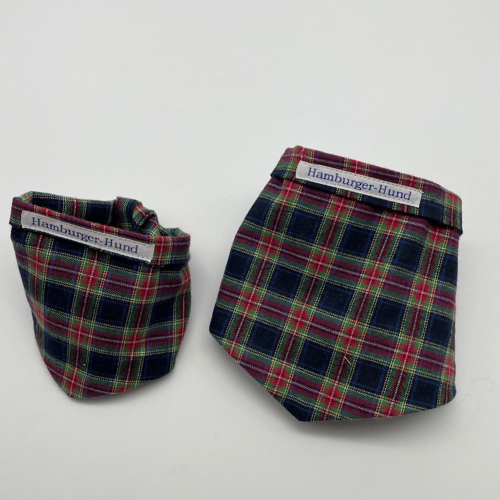 Hunde-Halstuch "Schotte" blau-rot handmade