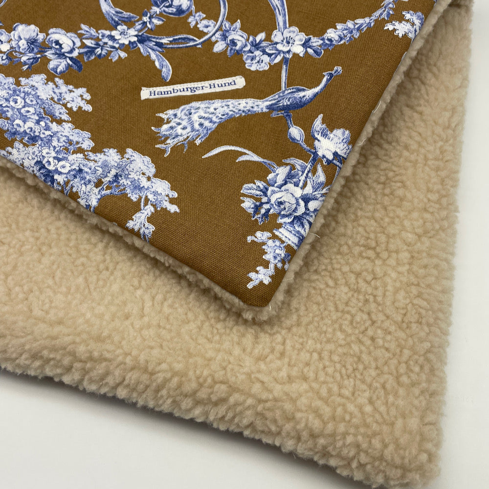 Hundedecke "Toile de Jouy" beige / blau handmade
