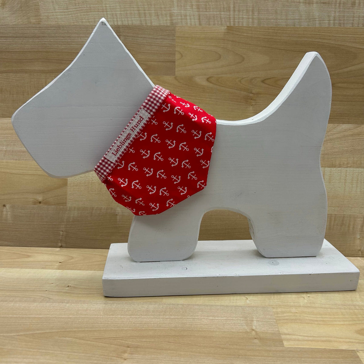 Halstuch „Lieblings Hund“ rot mit Ankern