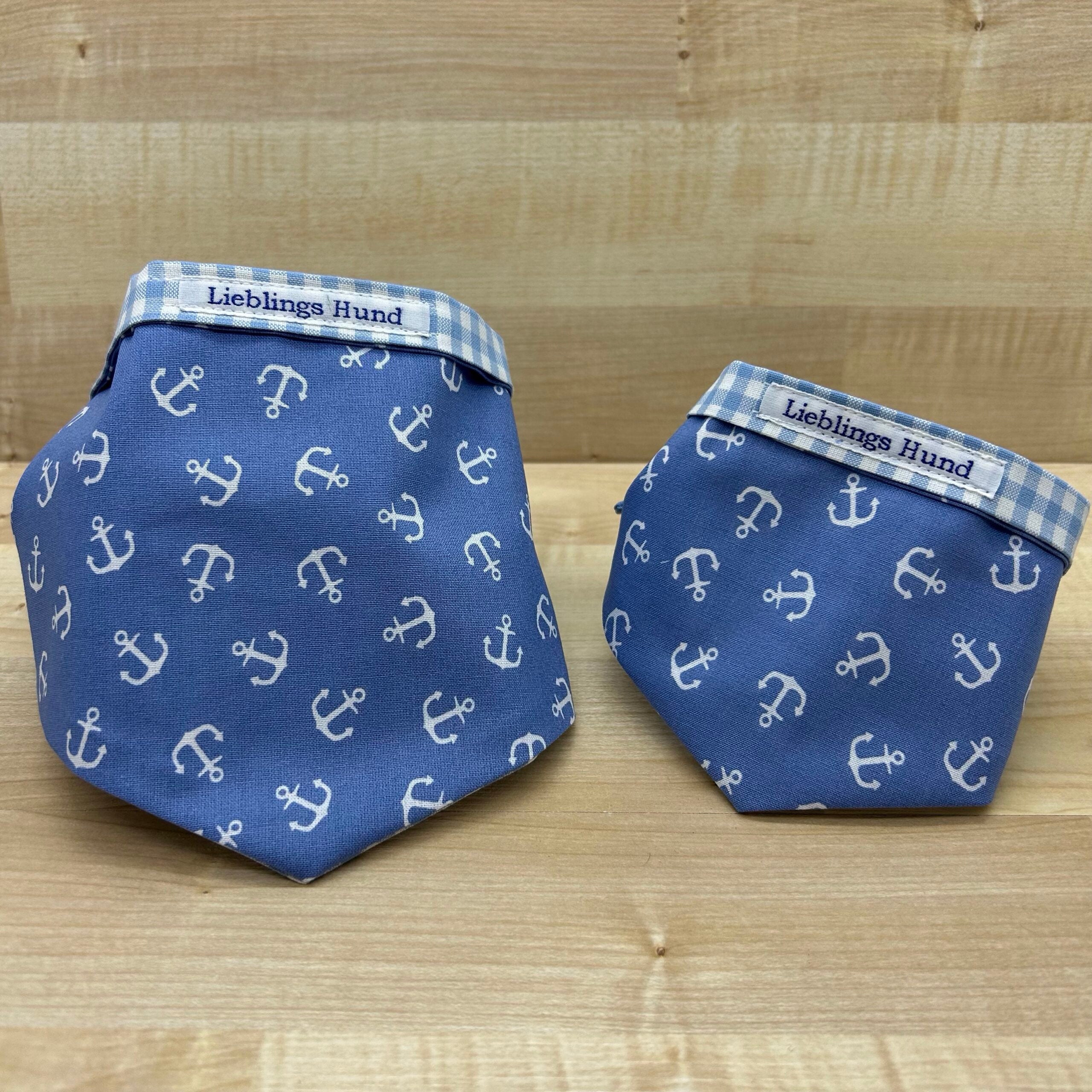 Halstuch „Lieblings Hund“ blau mit Ankern