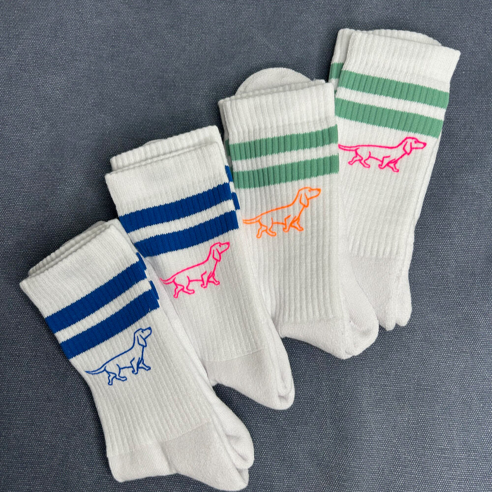 handbedruckte Socken blau-blau