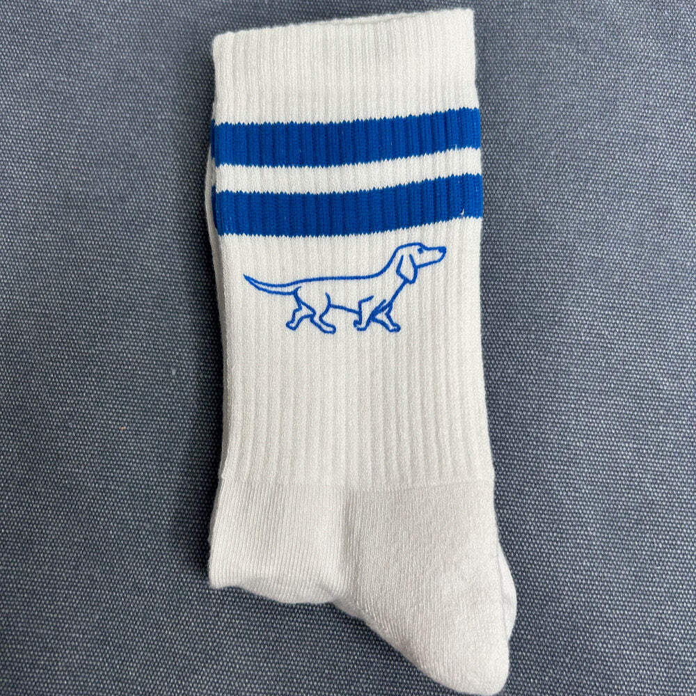 handbedruckte Socken blau-blau