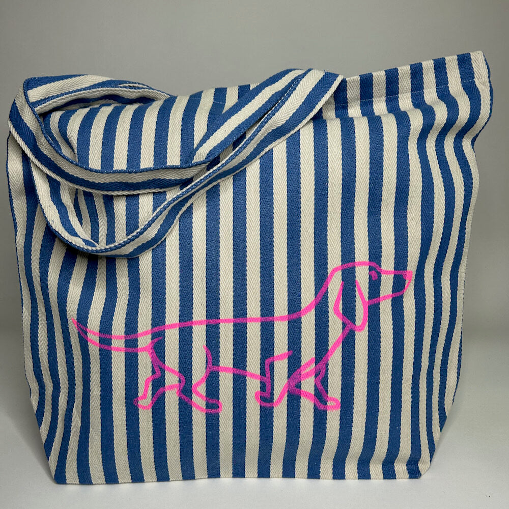 Shoppingtasche gestreift mit Dackel