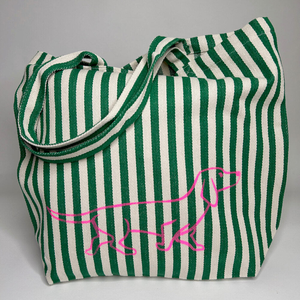 Shoppingtasche gestreift mit Dackel