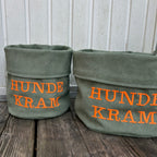 Utensilo "HUNDE KRAM" - salbeigrün mit neonorange