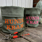 Utensilo "HUNDE KRAM" - salbeigrün mit neonorange