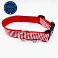 Hundehalsband vichy-karo in rot
