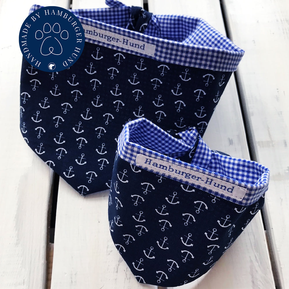 Blaues Hundehalstuch "Anker"