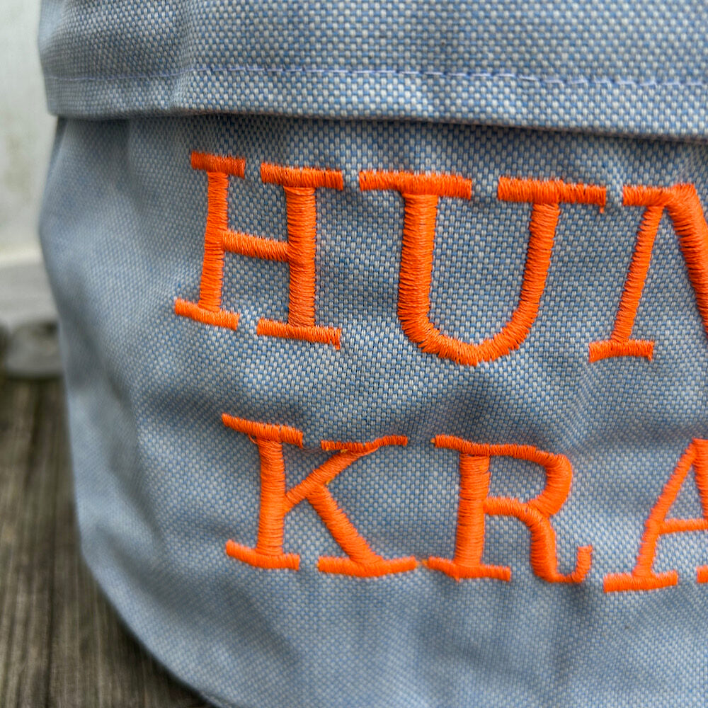 Hamburger-Hund Utensilo in hellblau/orange - mittlere Größe