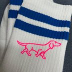 handbedruckte Socken blau-pink