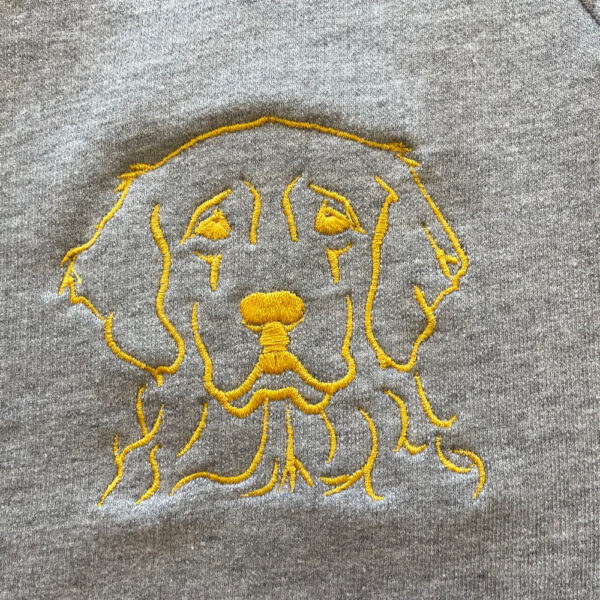 Hamburger-Hund - gerader Hoodie mit Golden Retriever - grau - Größe S – Bild 2