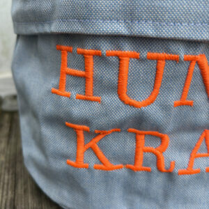 Hamburger-Hund Utensilo in hellblau/orange – mittlere Größe