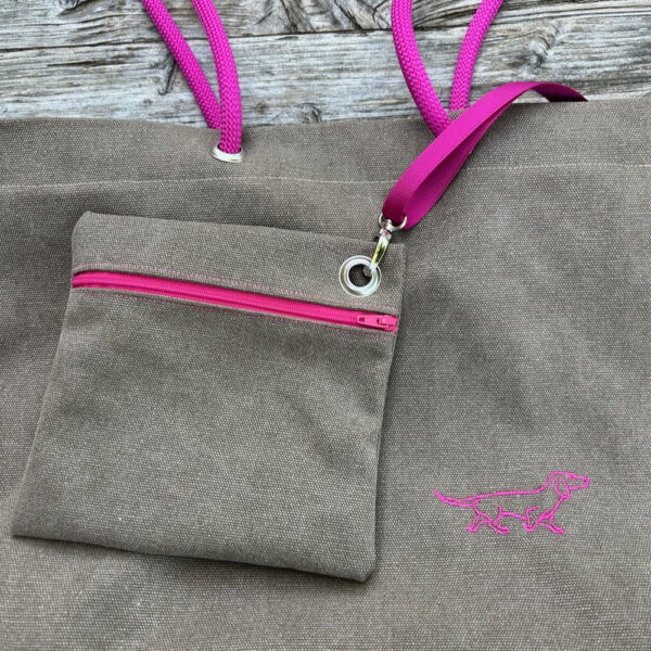 Umhängetasche Dackel - pink – Bild 3