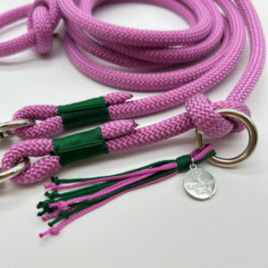 Tau-Hundeleine, 8 mm Stärke – lavender / grün