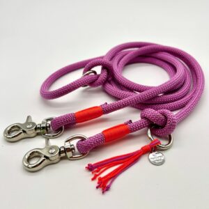Tau-Hundeleine, 8 mm Stärke – lavender / orange