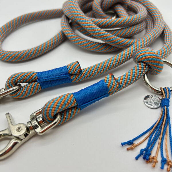 Tau-Hundeleine, 10 mm Stärke - foxyblau / blau – Bild 3