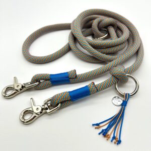Tau-Hundeleine, 10 mm Stärke – foxyblau / blau
