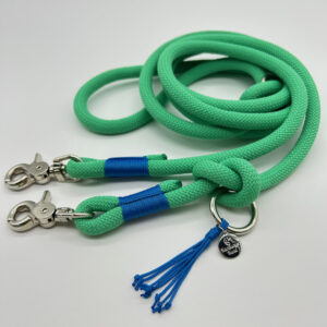 Tau-Hundeleine, 10 mm Stärke – mint / aquablau