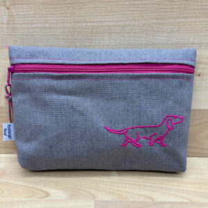 Kleines Täschchen „Dackel“, grau