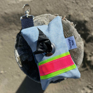 Gassibeutel-Täschchen hellblau mit pink und grün