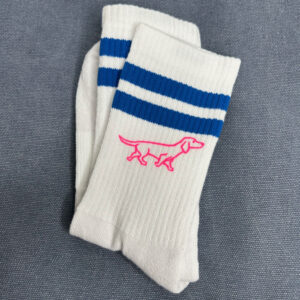 handbedruckte Socken blau-pink